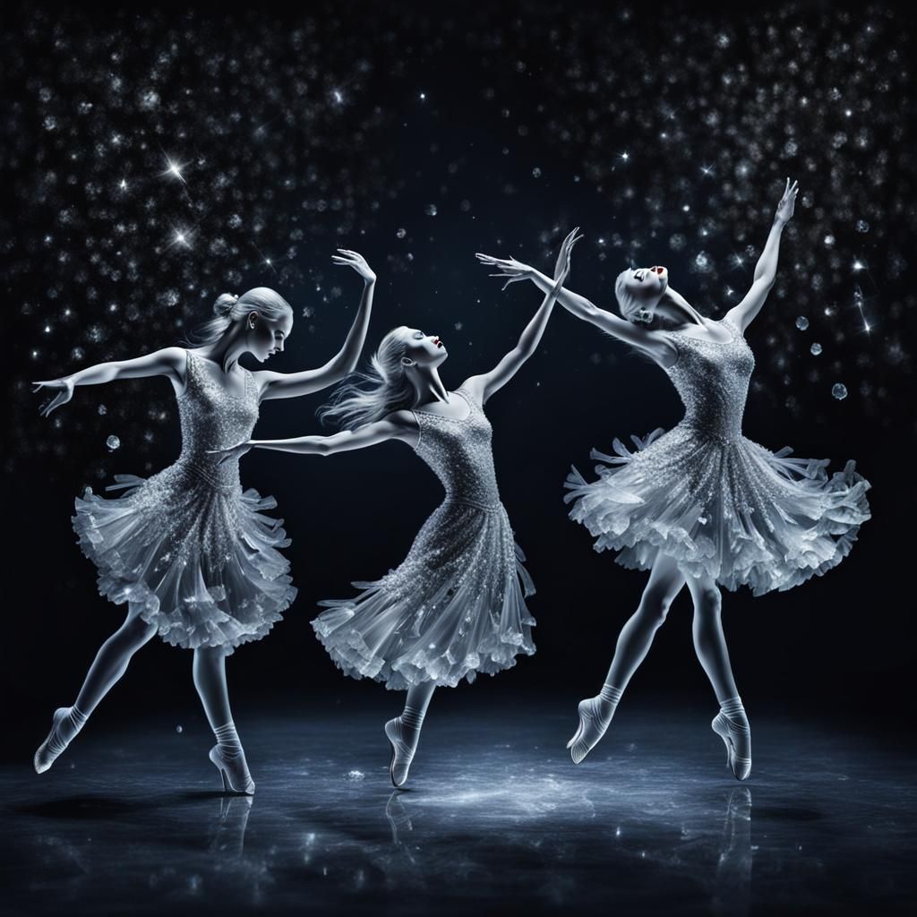 Crystal Dancers in the Night: A Surreal Vision