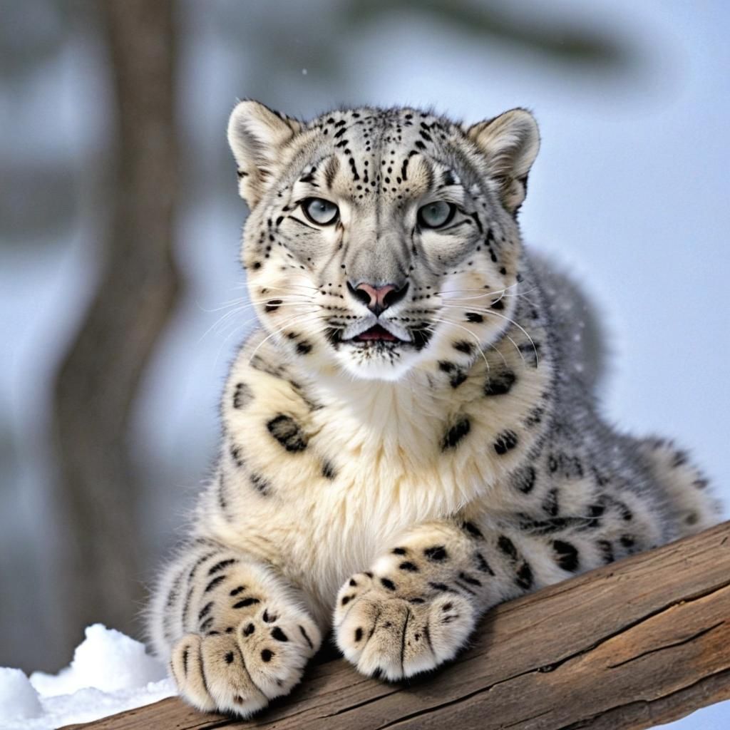 Camouflaged Snow Leopard in Natural Lighting