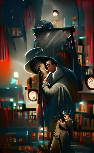 Film Noir Storybook Illustration