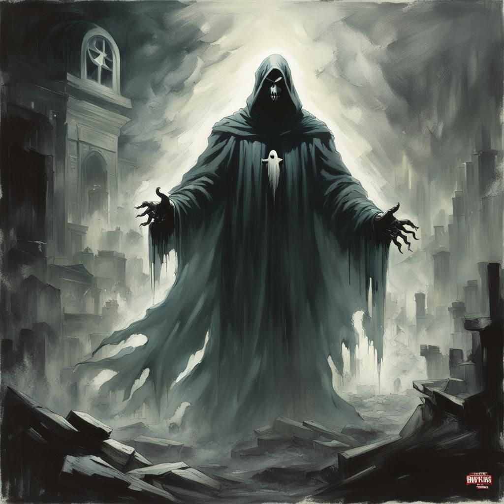 Sinister Ghost Figure in Digital Painting Style