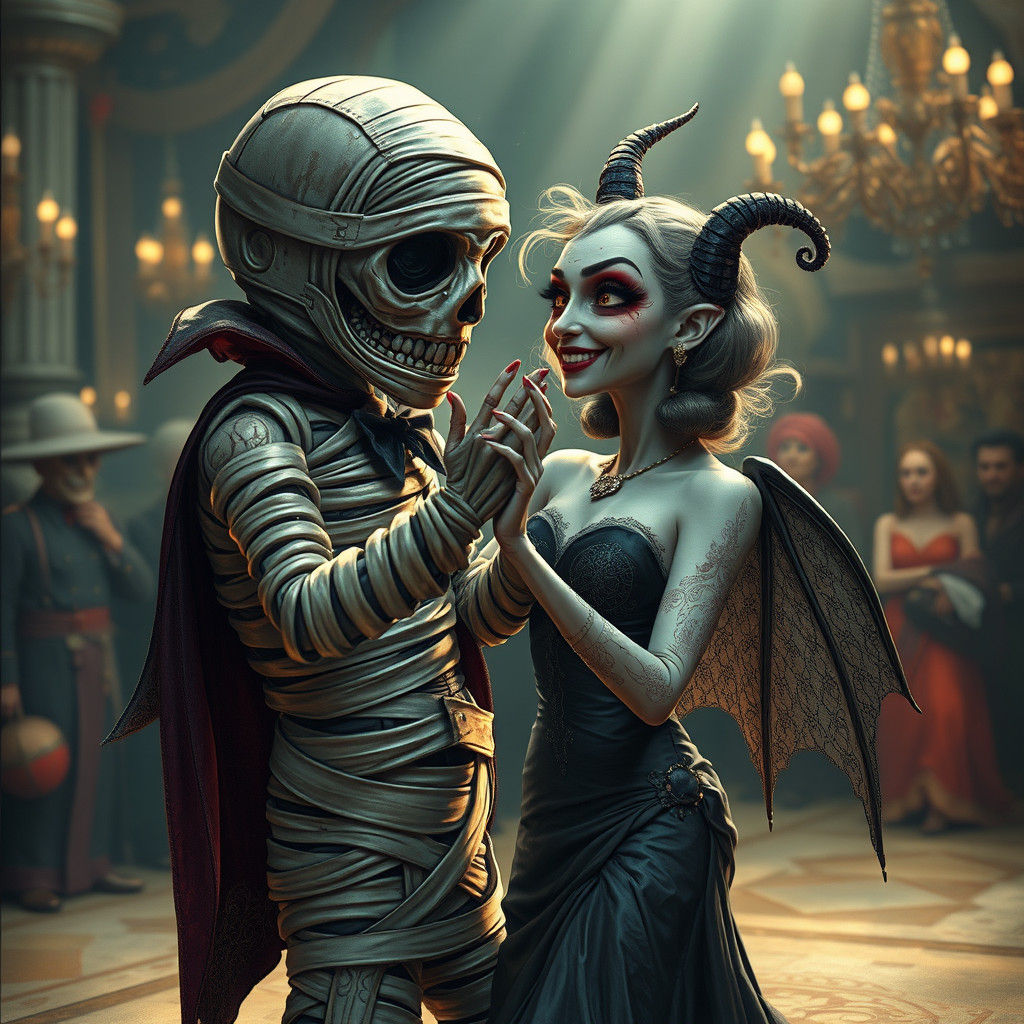 Mummy and Vampire Dancing at Monster Ball