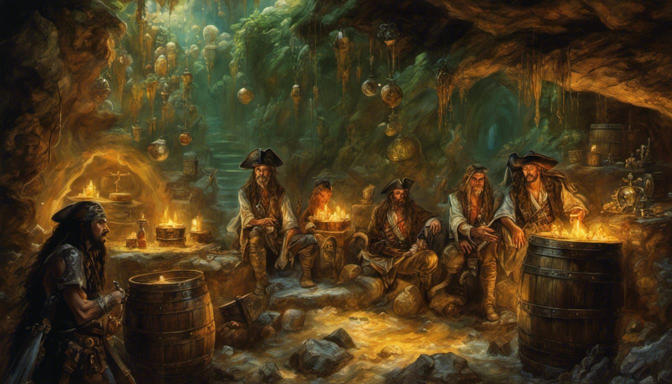 Drancis Frake's Pirates Lair in the Skull Cave on the Island...