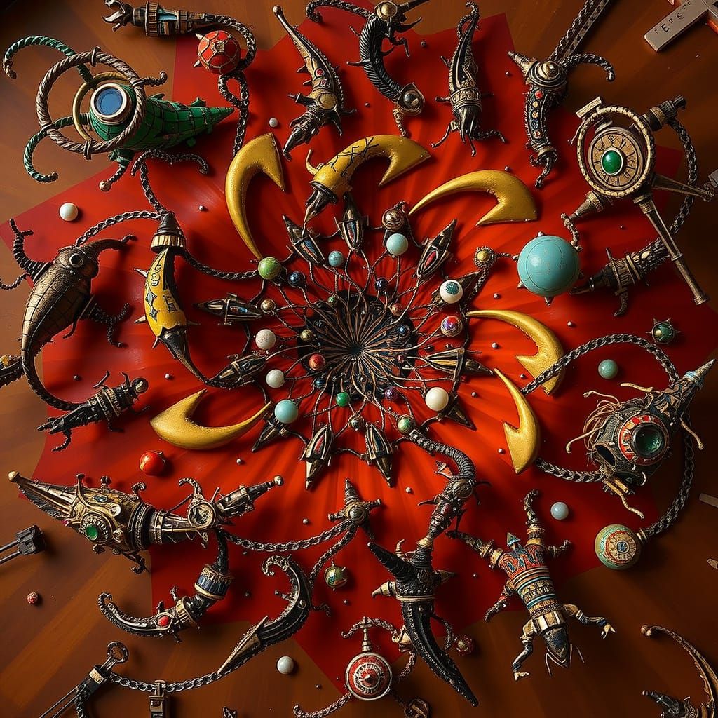 Dynamic Abstract Swirls of Rotating Energy and Motion