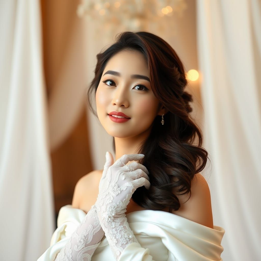 Korean Woman's Dreamy Wedding Portrait