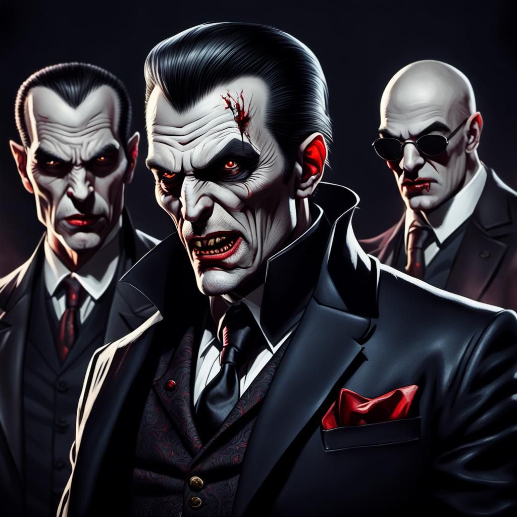 Vampire Mobster in Stylized Illustration