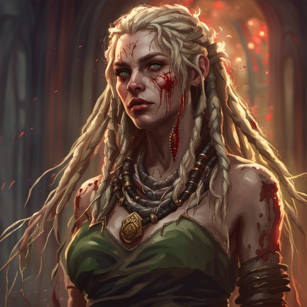 Female Druid Portrait: Dark Fantasy Concept Art