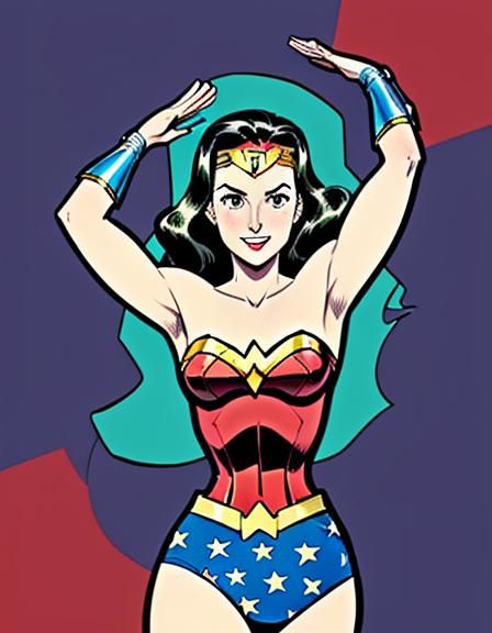 Wonder Woman in 1940s Comic Style