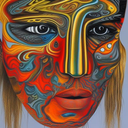 Surreal Clock Face in Expressionist Style