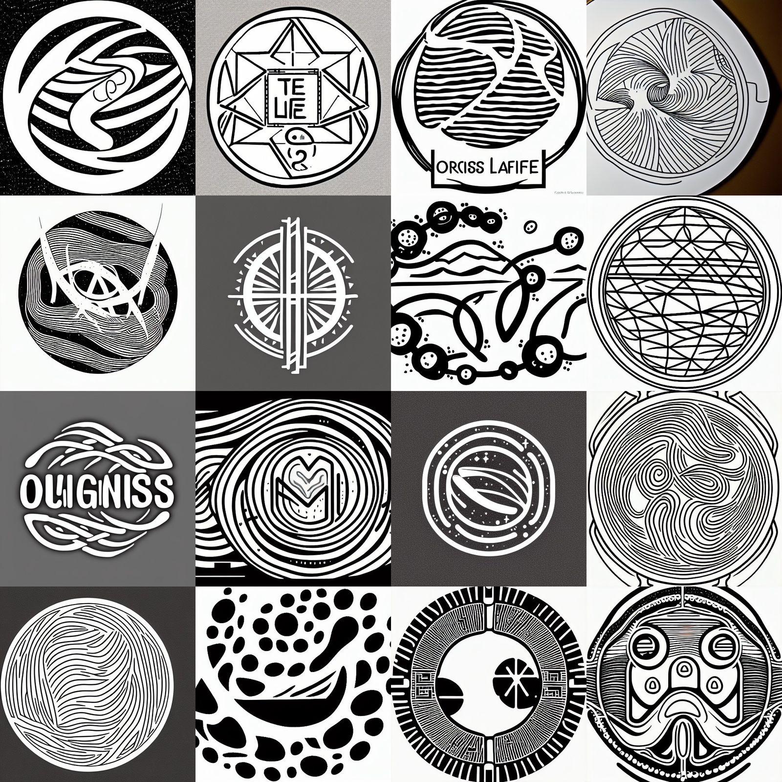 Origins of Life Logo Line Art Design