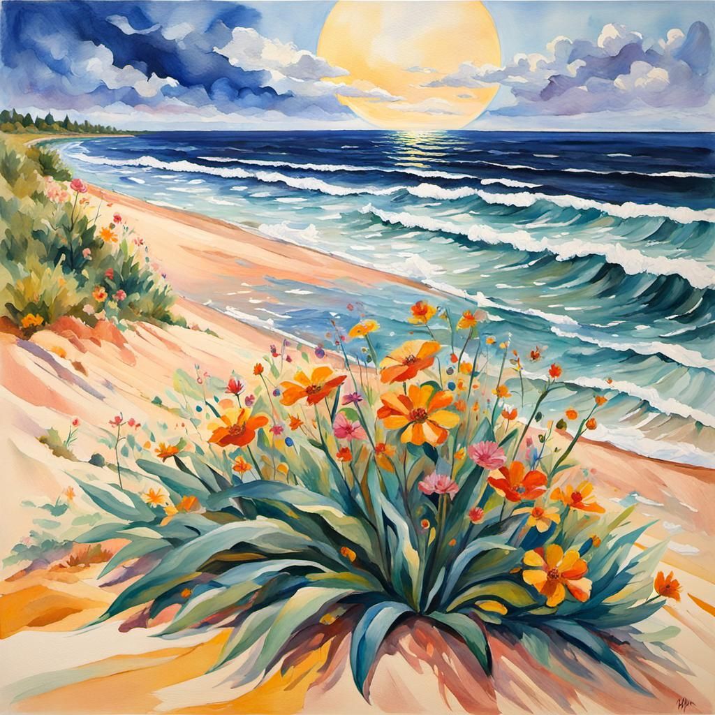 World in a Grain: Impressionist Gouache Flower