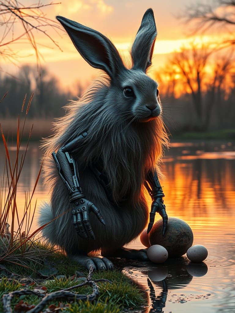 Surreal Biomechanical Easter Bunny Masterpiece