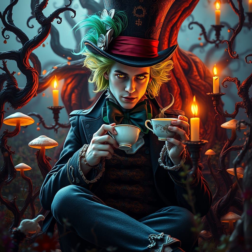Ethereal Gothic Hatter in Wonderland