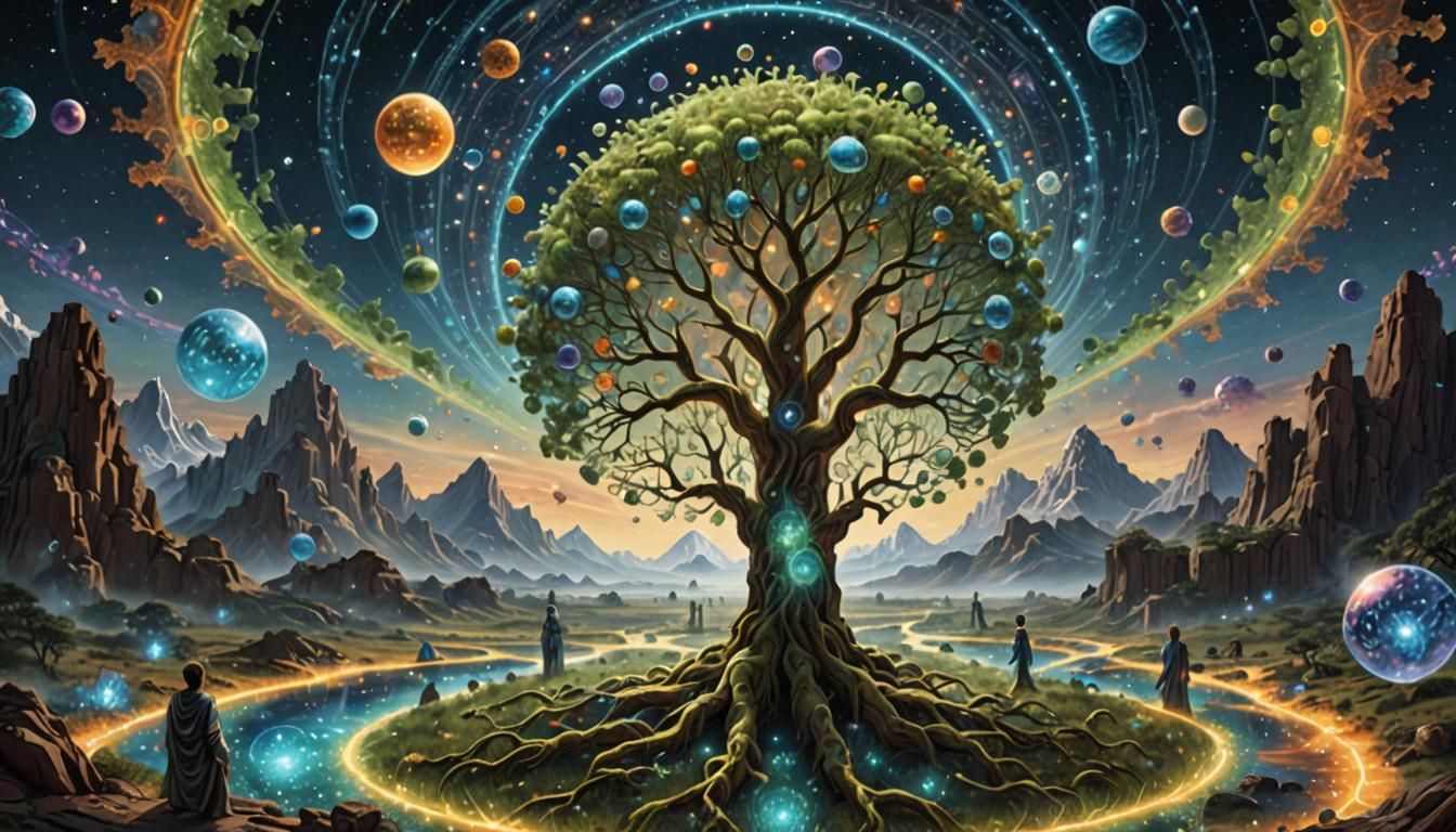 Eleven-Dimensional Avatar with Ancient Figures