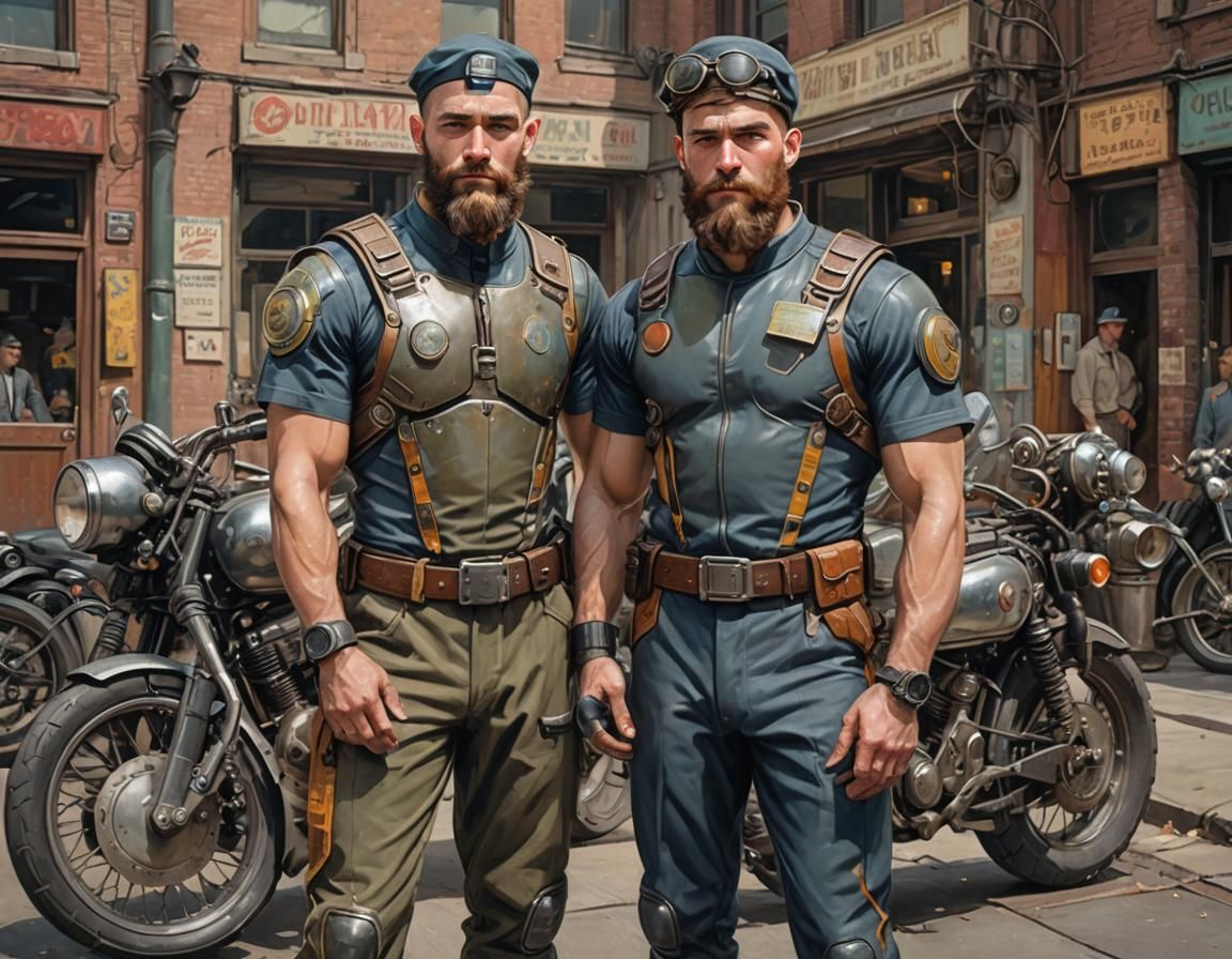 Handsome masculine couple