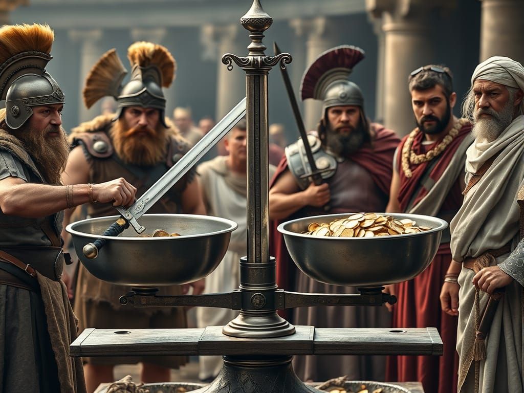 Gauls Ransom Romans: Hyperrealistic Historical Scene