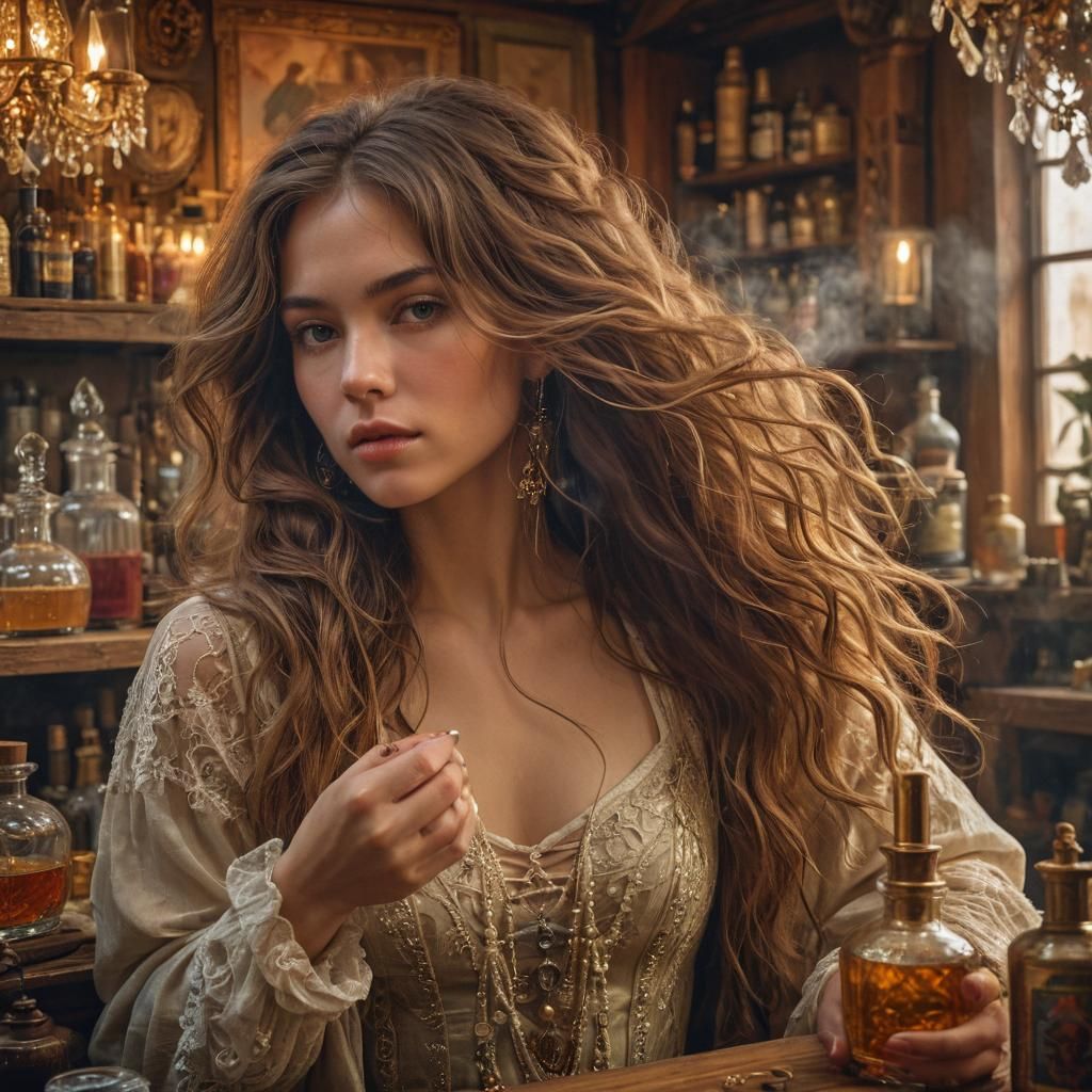Fantasy Portrait of Perfume Maker in Artgerm Style