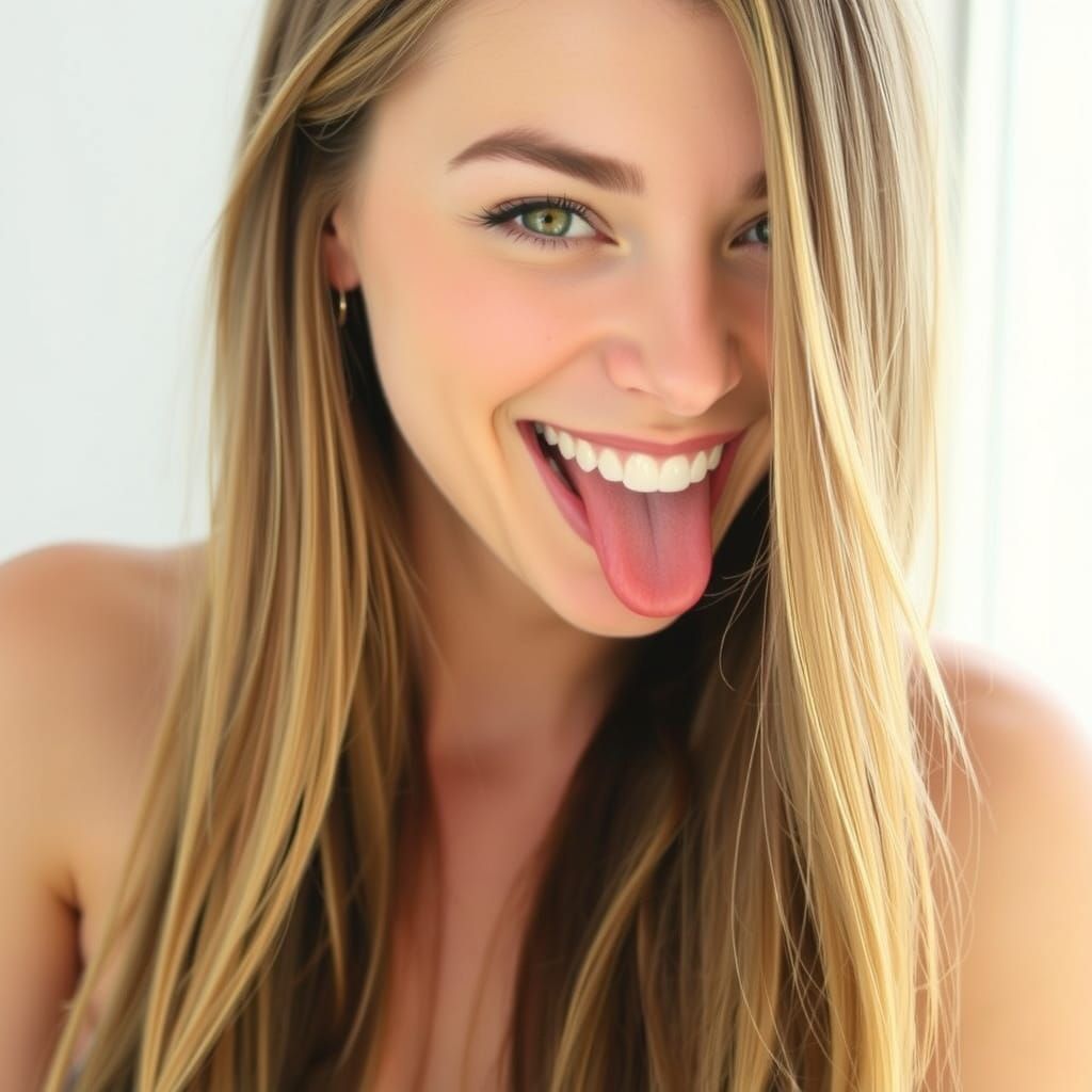 Whimsical Woman with a Playful Glint in Her Eye