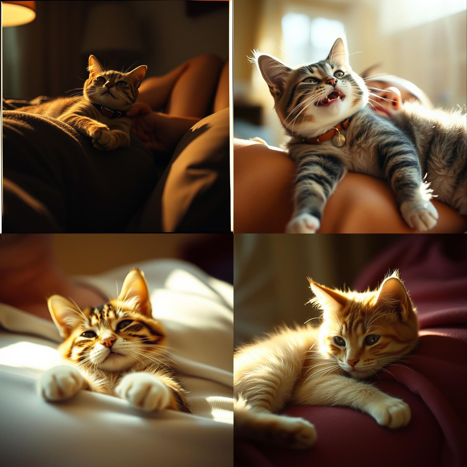 Funny Cat Lying on Owner: Cinematic Film Still