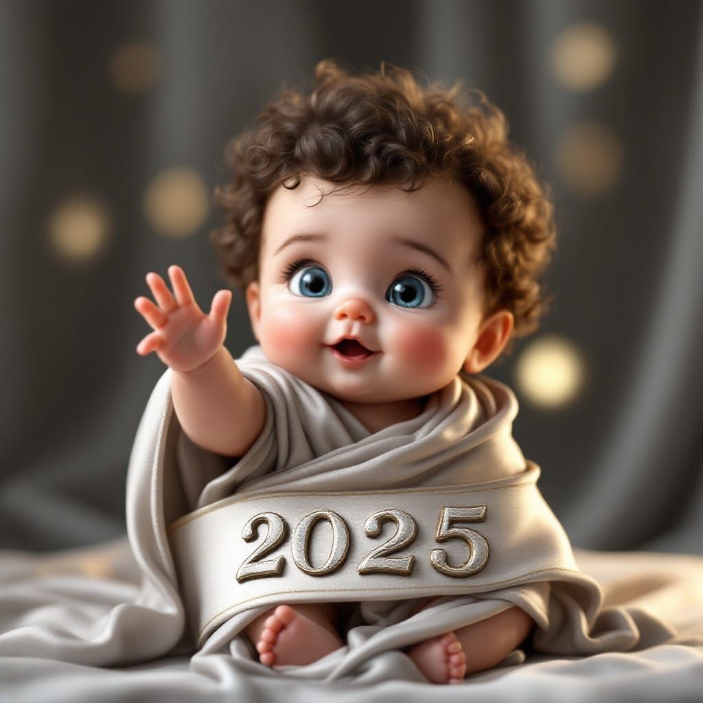 Whimsical Cartoon Baby Invites You Closer