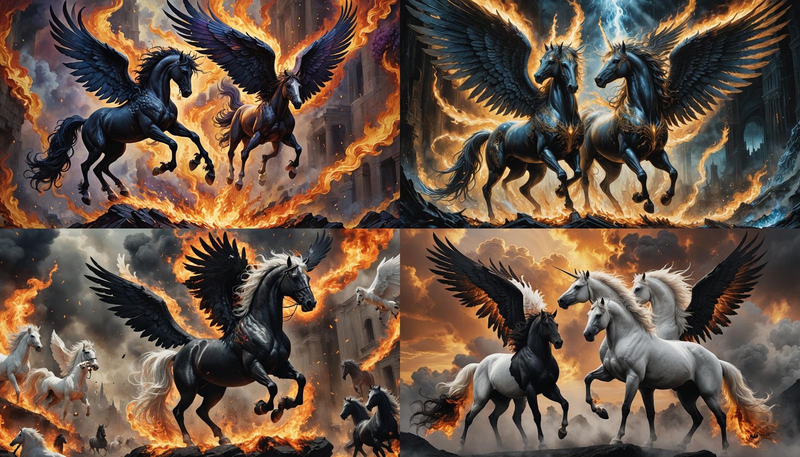 Pegasus Confrontation: A Fantastical Matte Painting