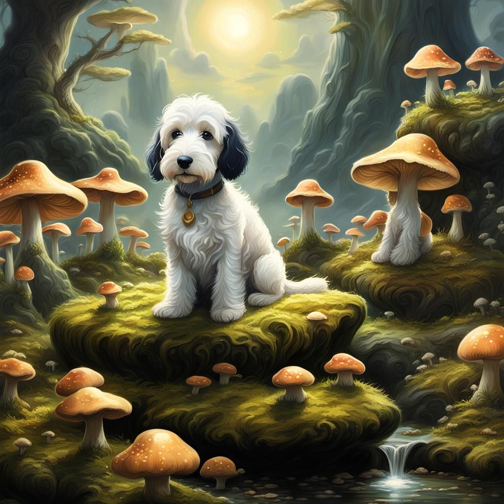 Snoopy in Whimsical Mossy Realm
