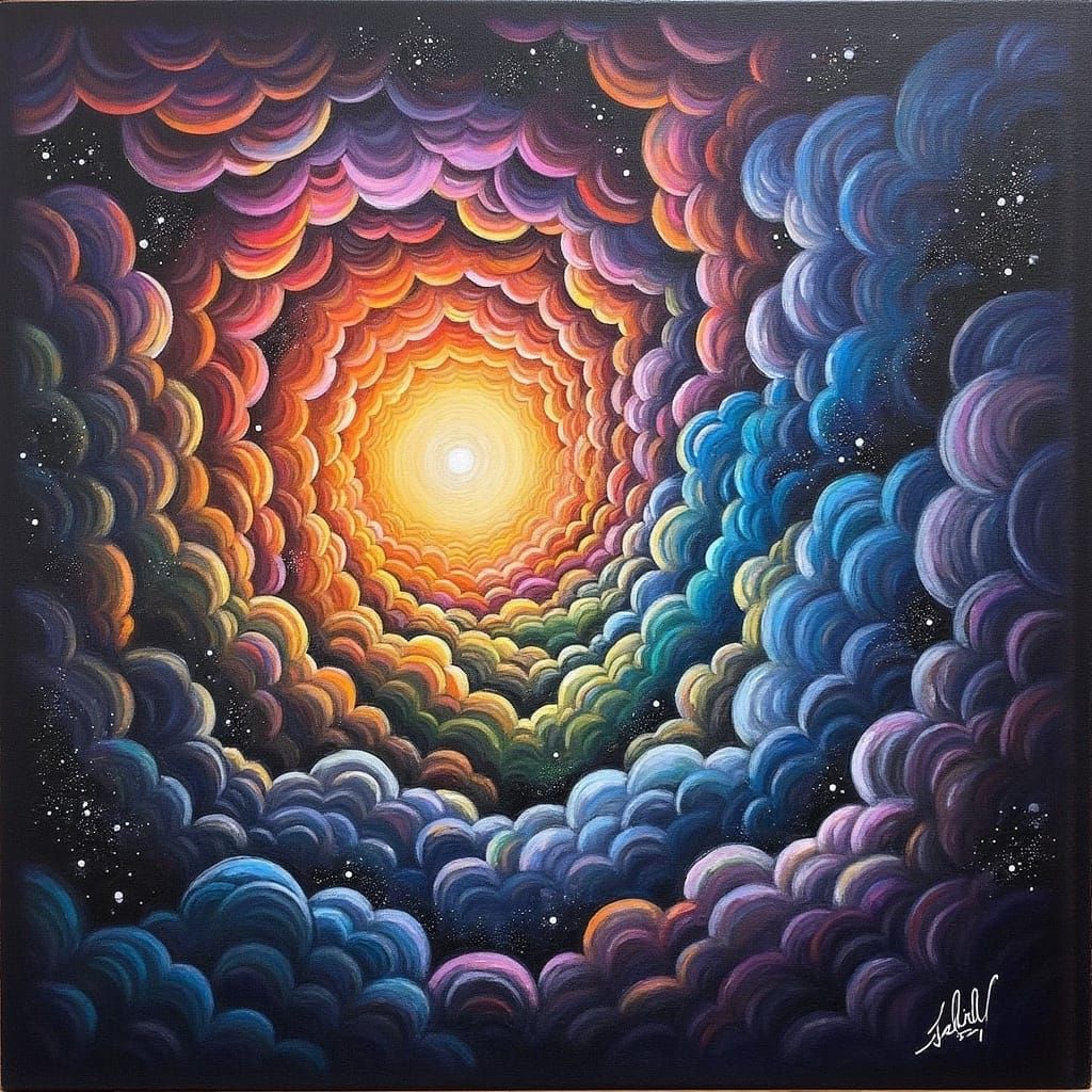 Cosmic Explosion in Surreal Digital Art Style