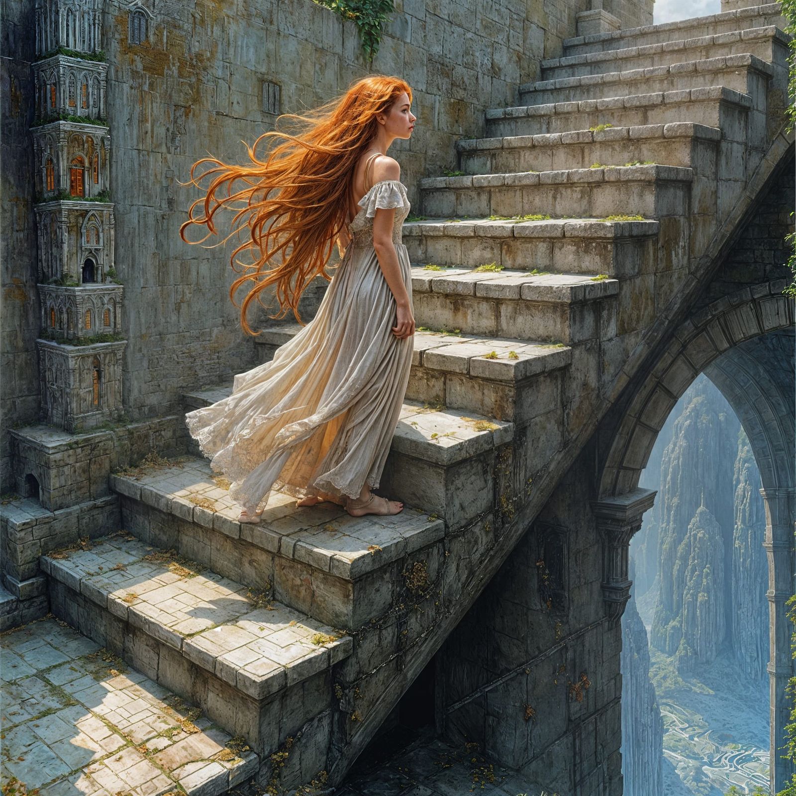 Ginger Adventuress Climbing a Magical Tower