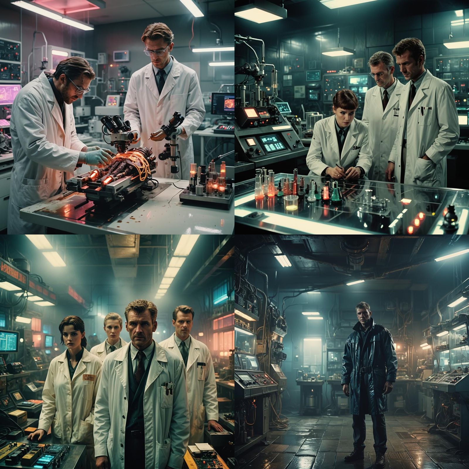 Cinematic Replicant Laboratory in Blade Runner Style