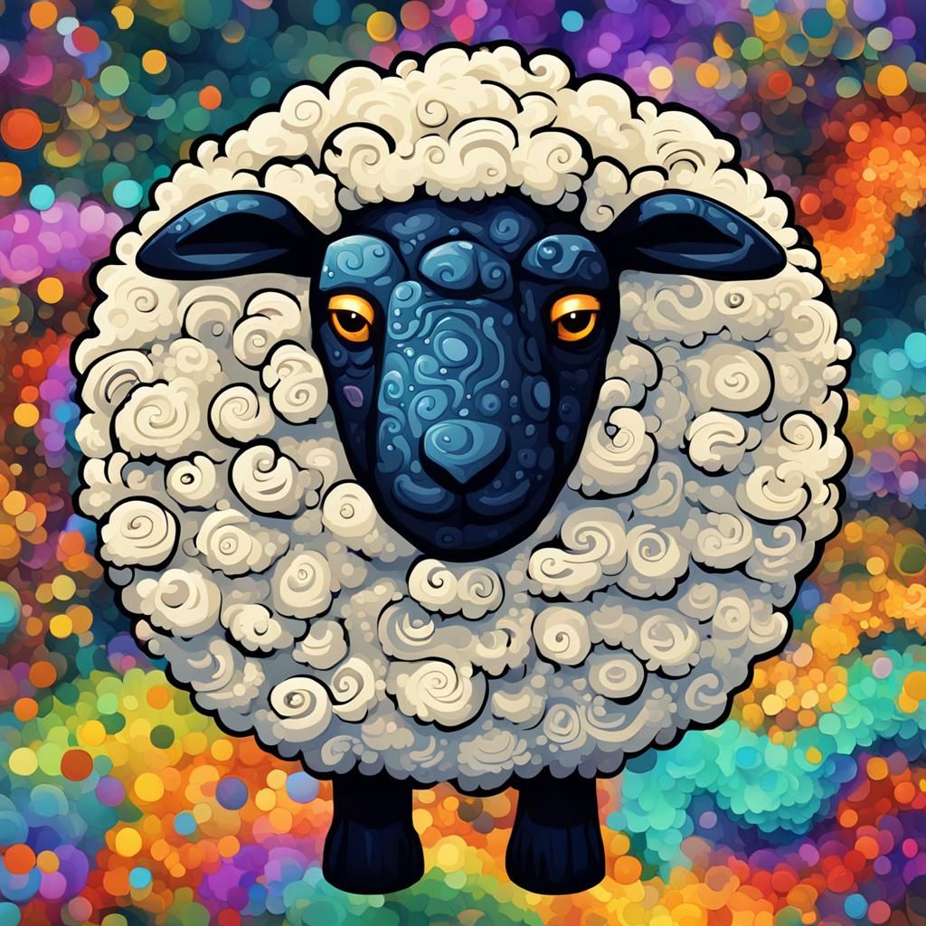 fluffy sheep bokeh deformed DSLR spacecore retrofuturism 3Delight minimalist graffiti complex intricately detailed Gusta...