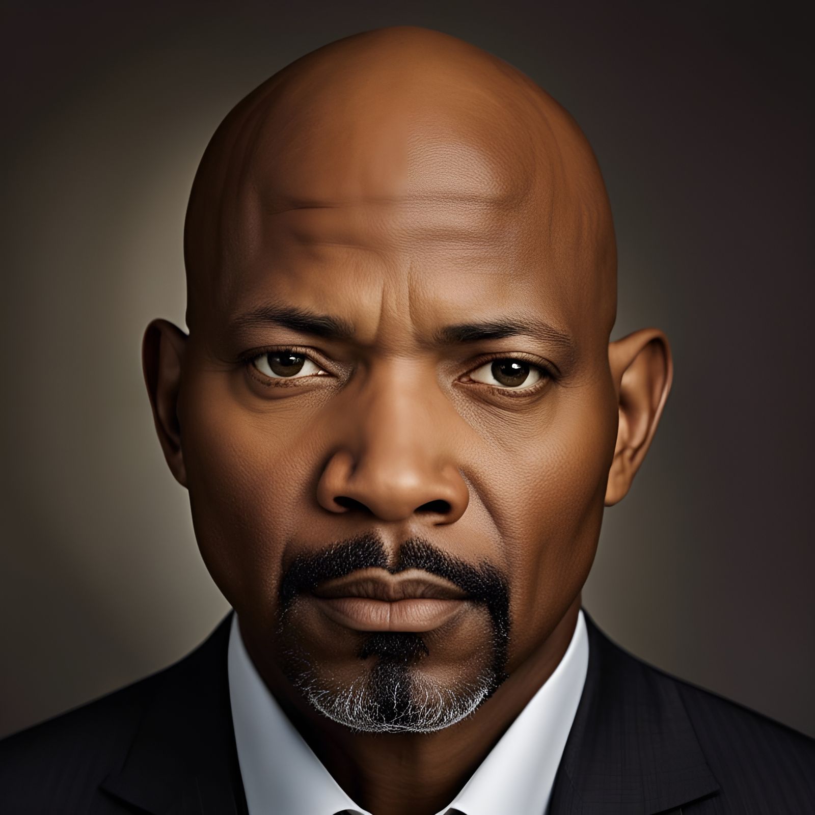 Professional Portrait of Bald African American Businessman
