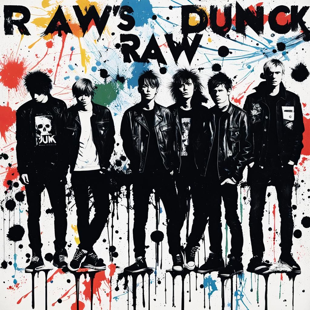 Abstract Punk Album Cover with Color Accents