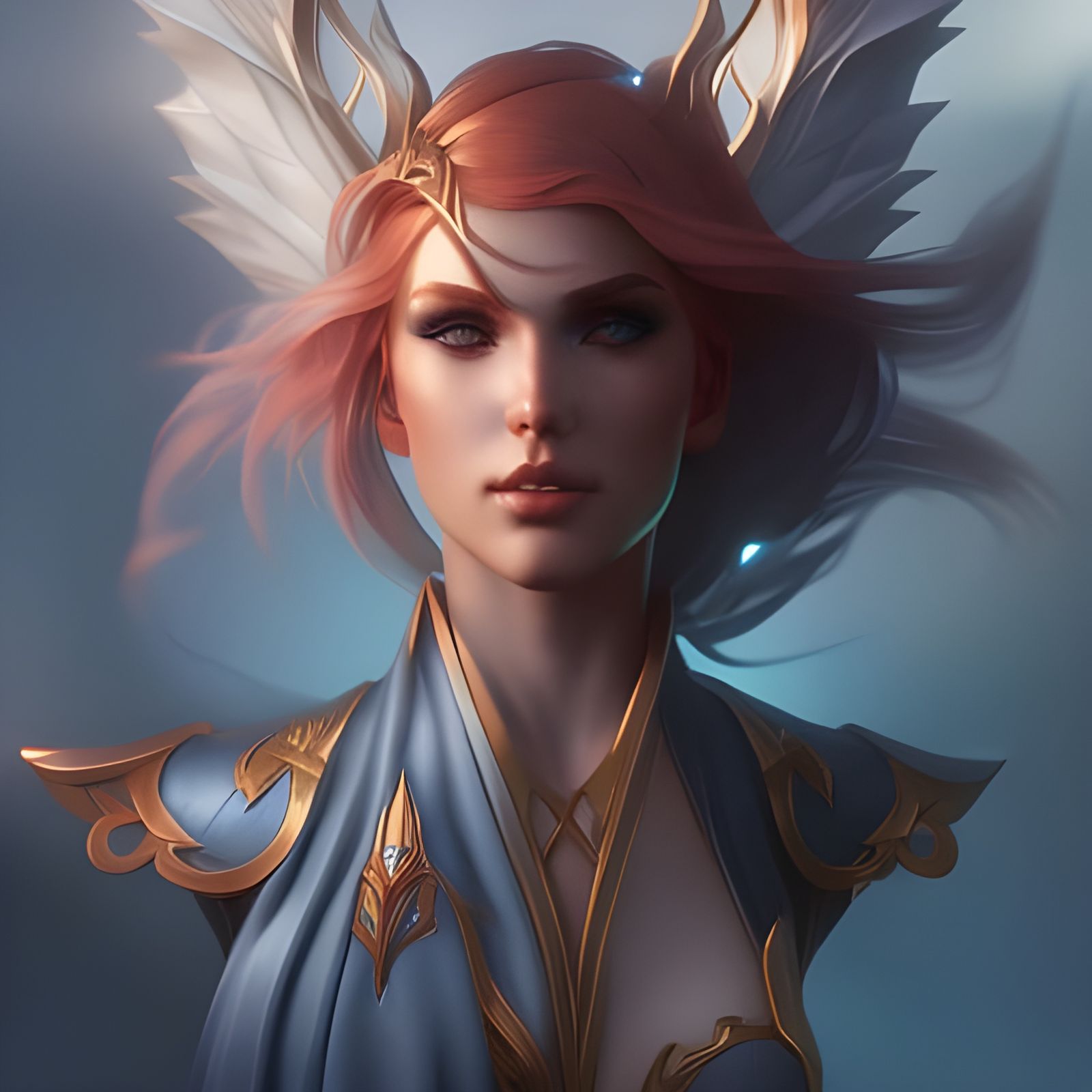 Elemental Portrait Inspired by Art Nouveau