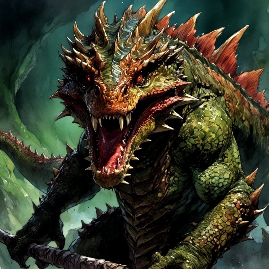 <lora:Inhuman:1.0> lizardman