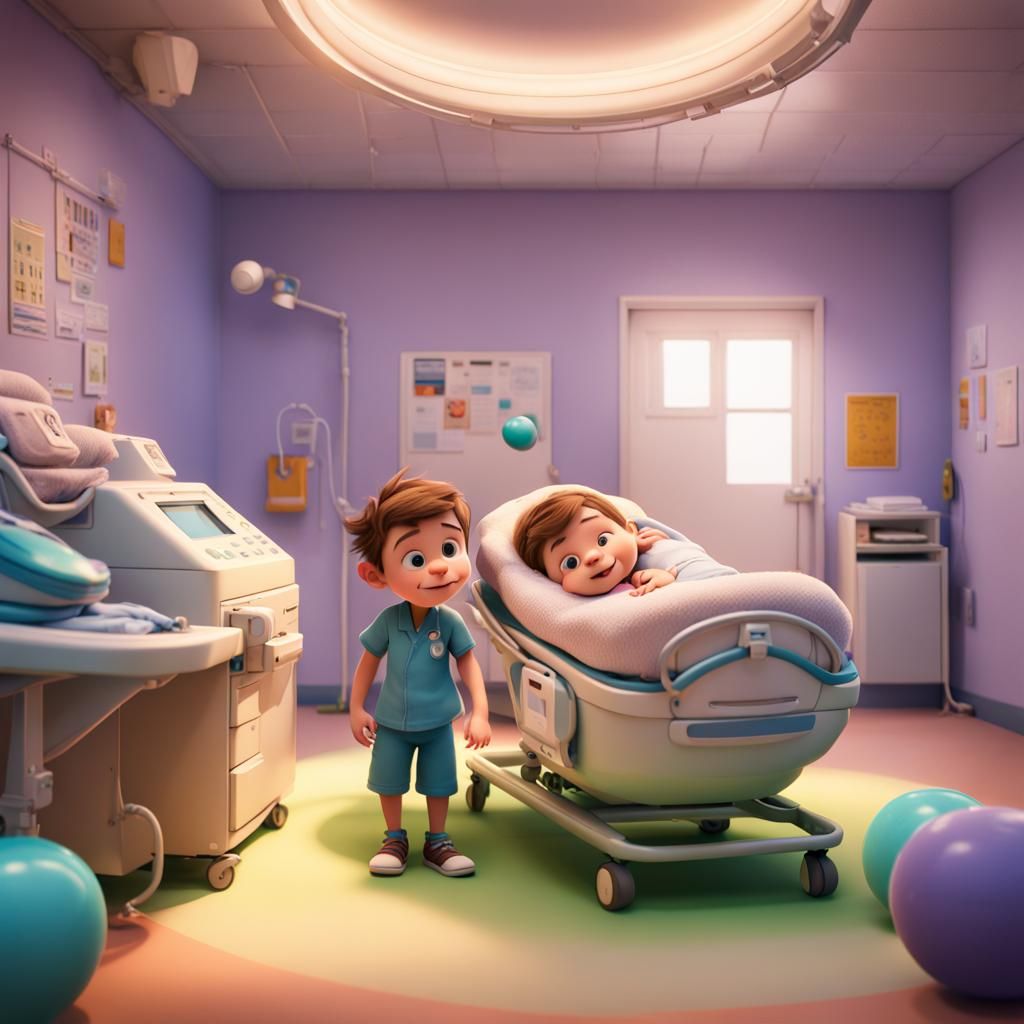 Family Portrait: Newborn Twins in 3D Style