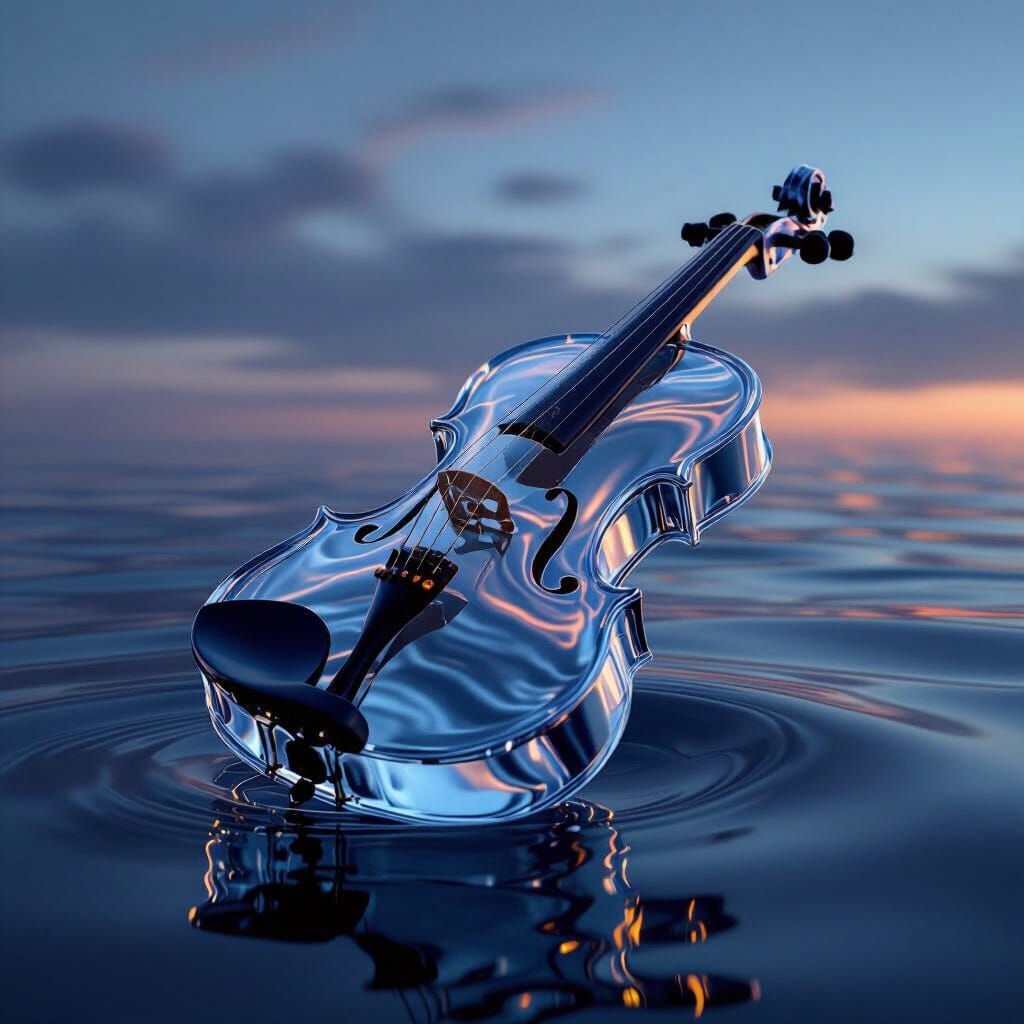 Violin Crafted From Flowing Water