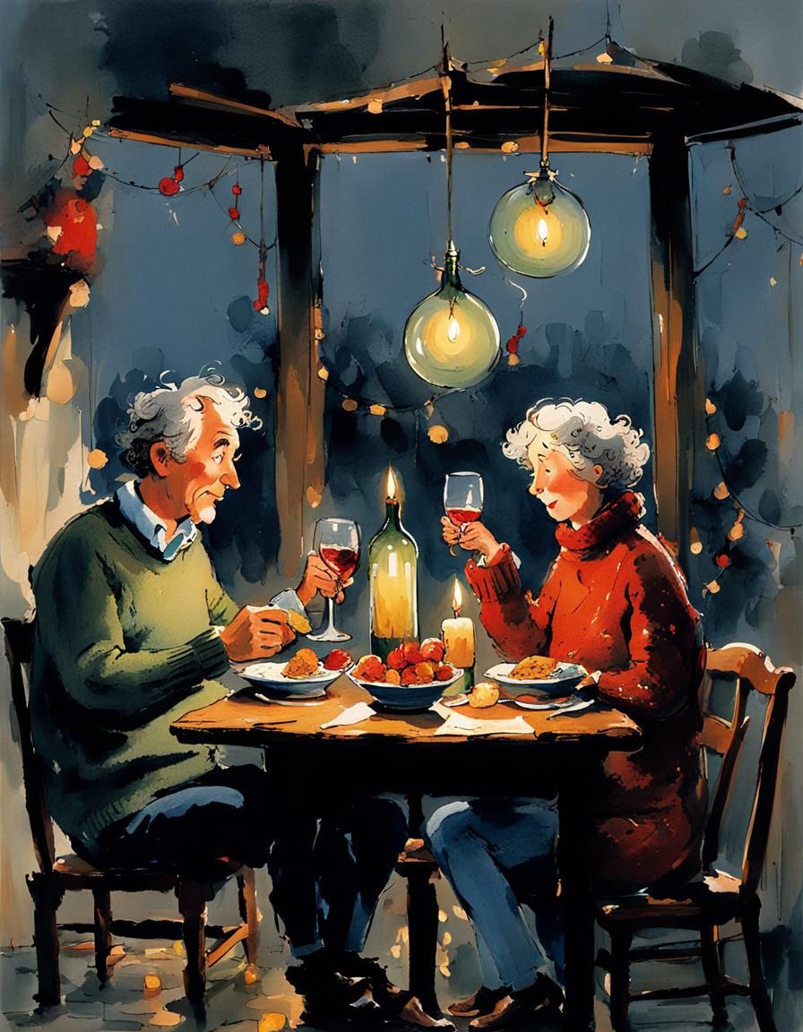 Romantic Candlelit Dinner for Two in Cozy Style