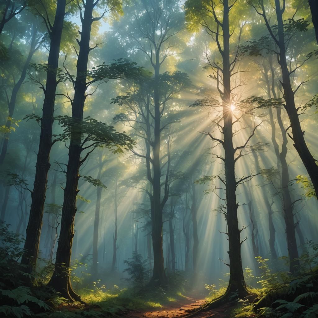 Mystical Forest with Volumetric Lighting