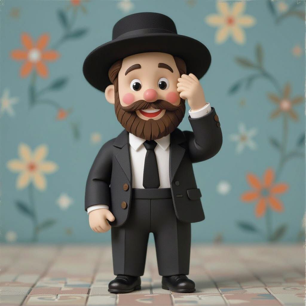 Man Offering Flowers in Art Nouveau Style