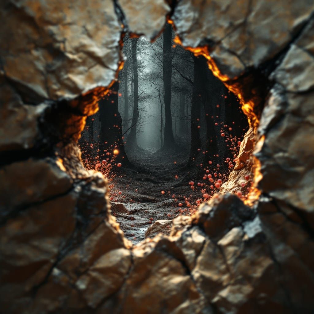 Surrealist Masterpiece Unfolds Through a Cracked Window