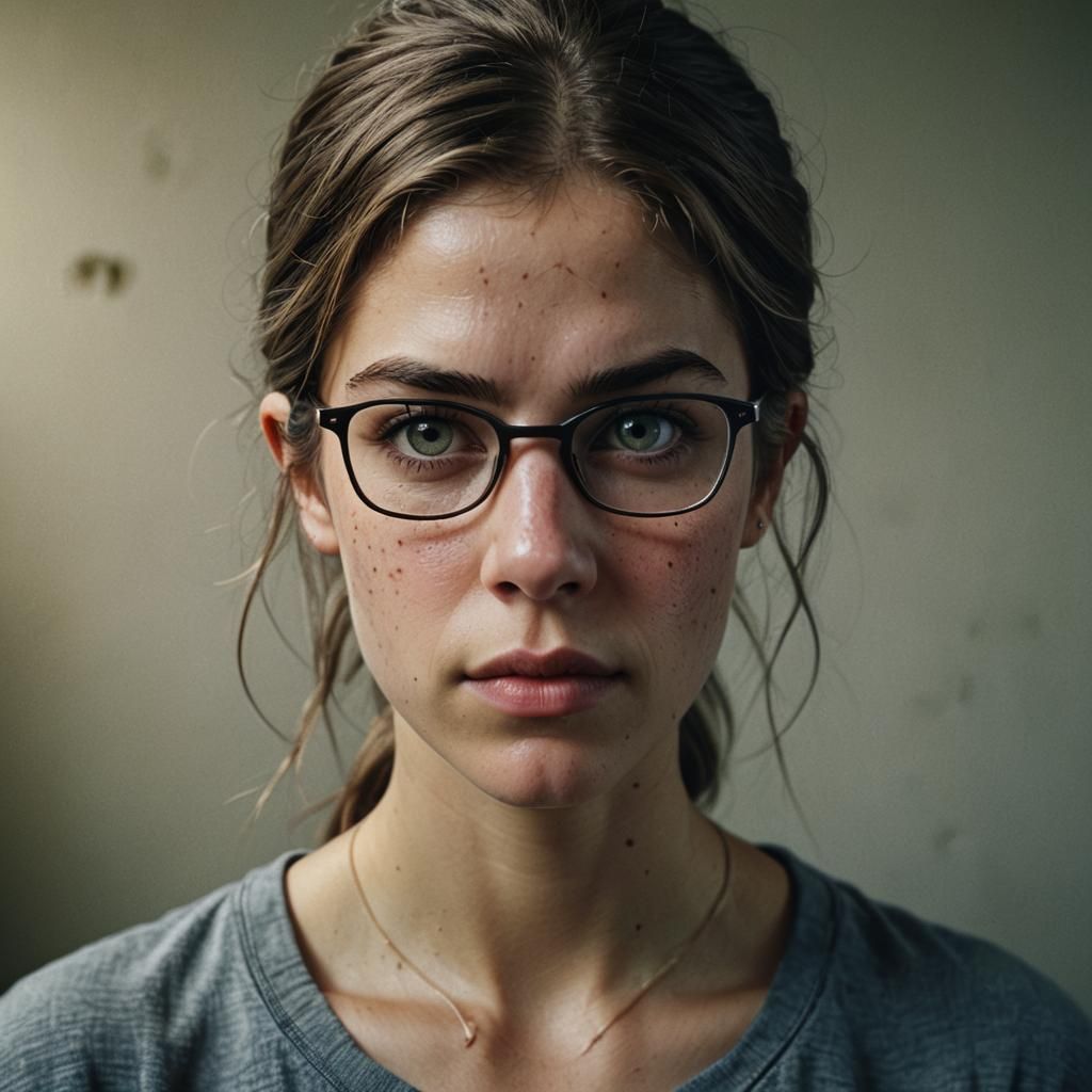 Photorealistic Portrait of Woman with Glasses
