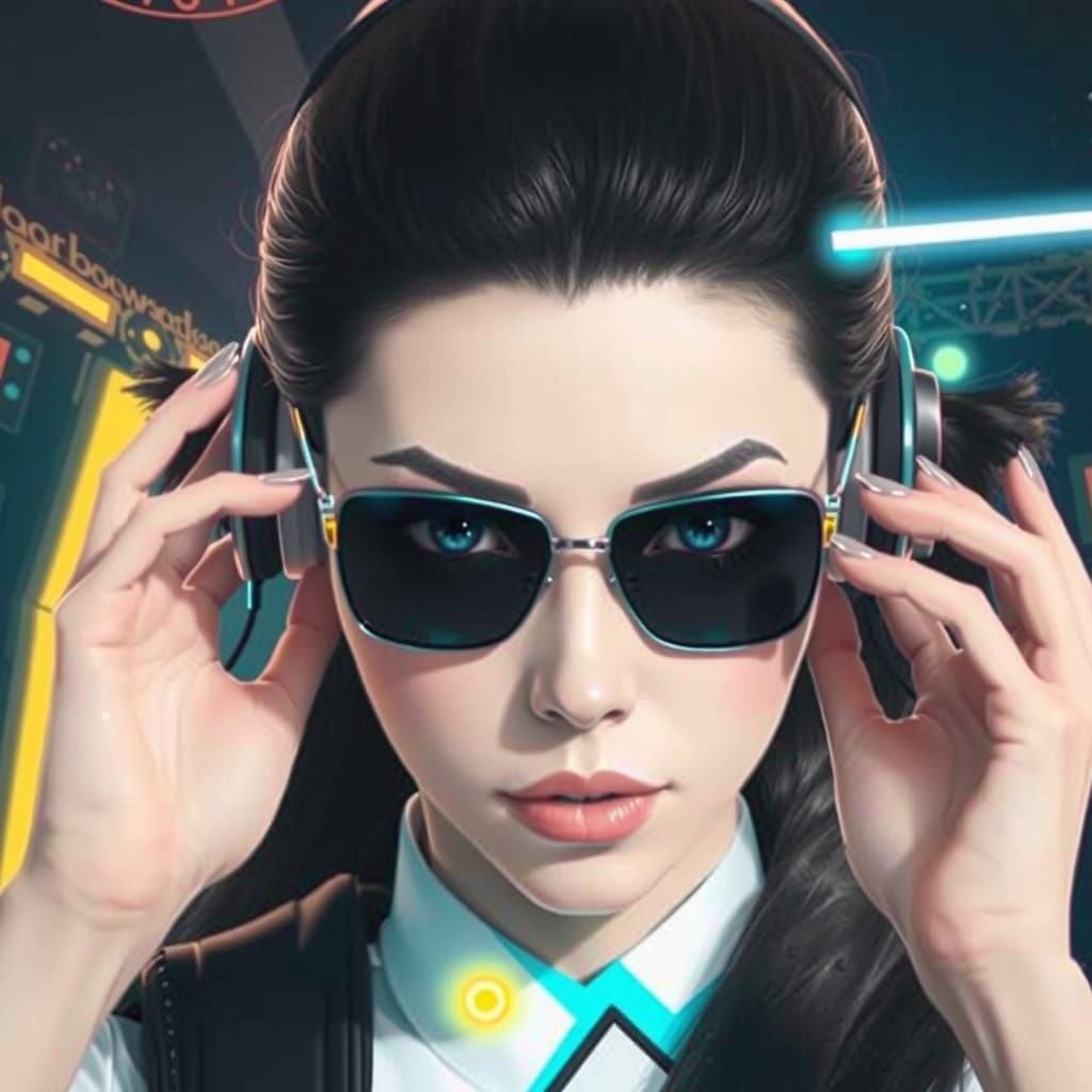 Cyberpunk Singer Performing in Neon City