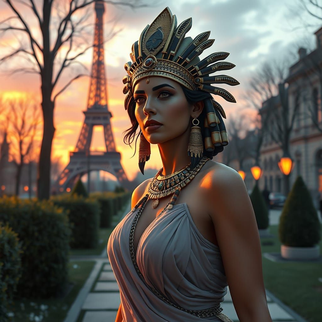 Cleopatra in Parisian Chic, Inspired by Art Nouveau