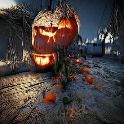 Eerie Pumpkin-Headed Figure in CryEngine Style