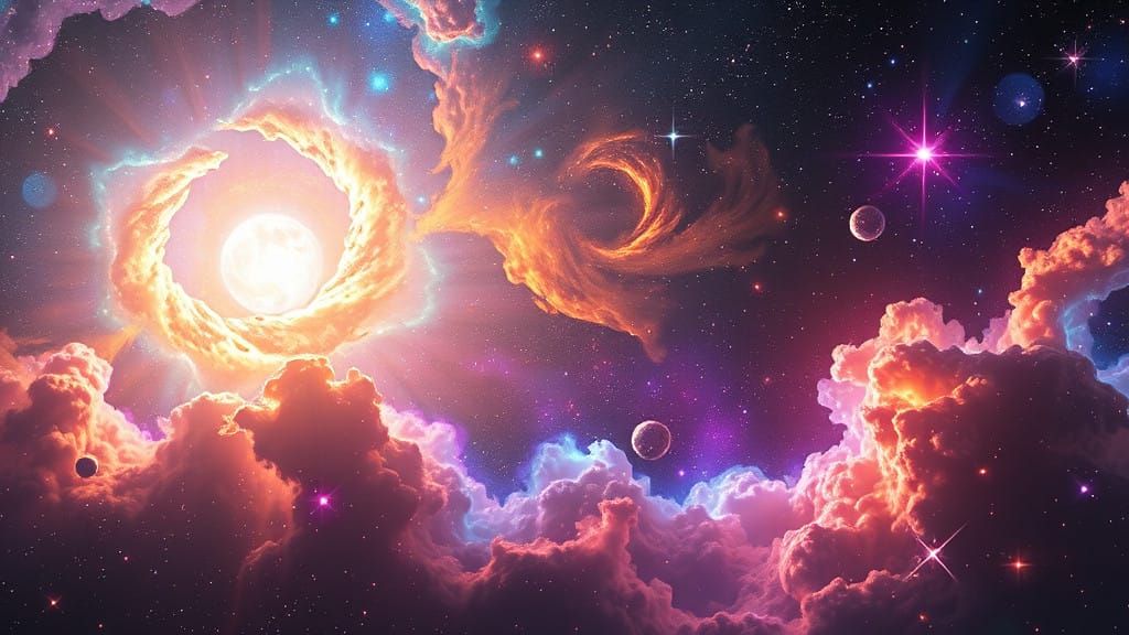 Ethereal Cosmic Expanse Radiates Iridescent Wonder