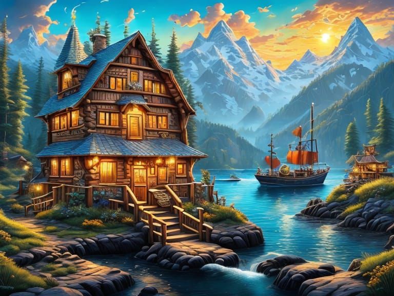 Citrine Outpost on a Harborline Landscape