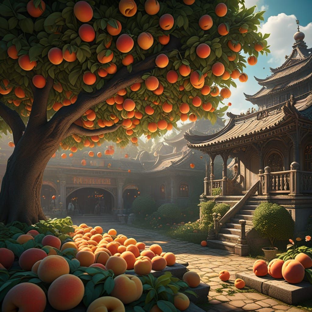 Detailed Matte Painting for National Eat A Peach Day