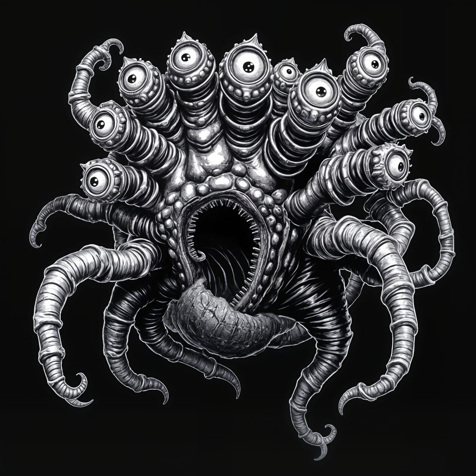 Ten-Eyed Oracle in Dark Fantasy Style