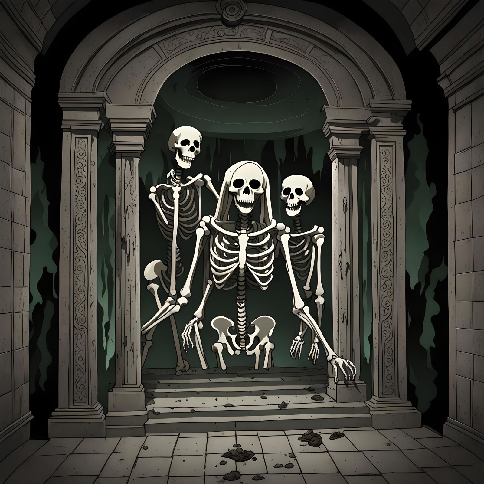 Cursed Cryptic Echoes: Skeletons in Mausoleum