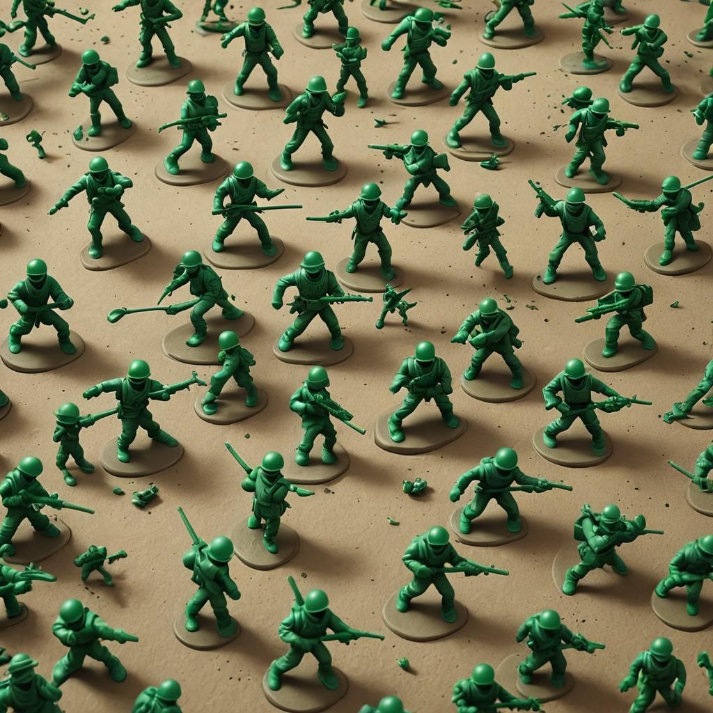 Toy Army Men Battle in Living Room