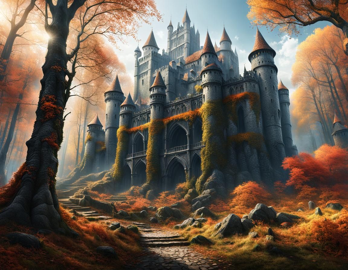 Medieval Forest in Autumn: Digital Matte Painting